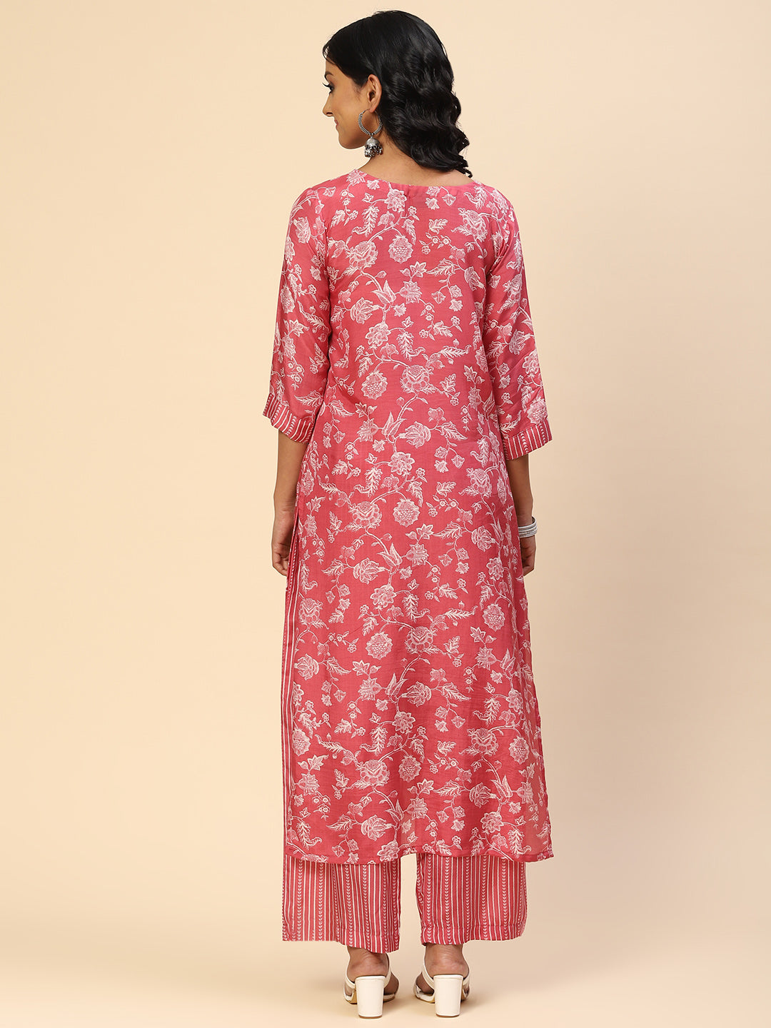 Floral Printed Muslin Kurta With Pants
