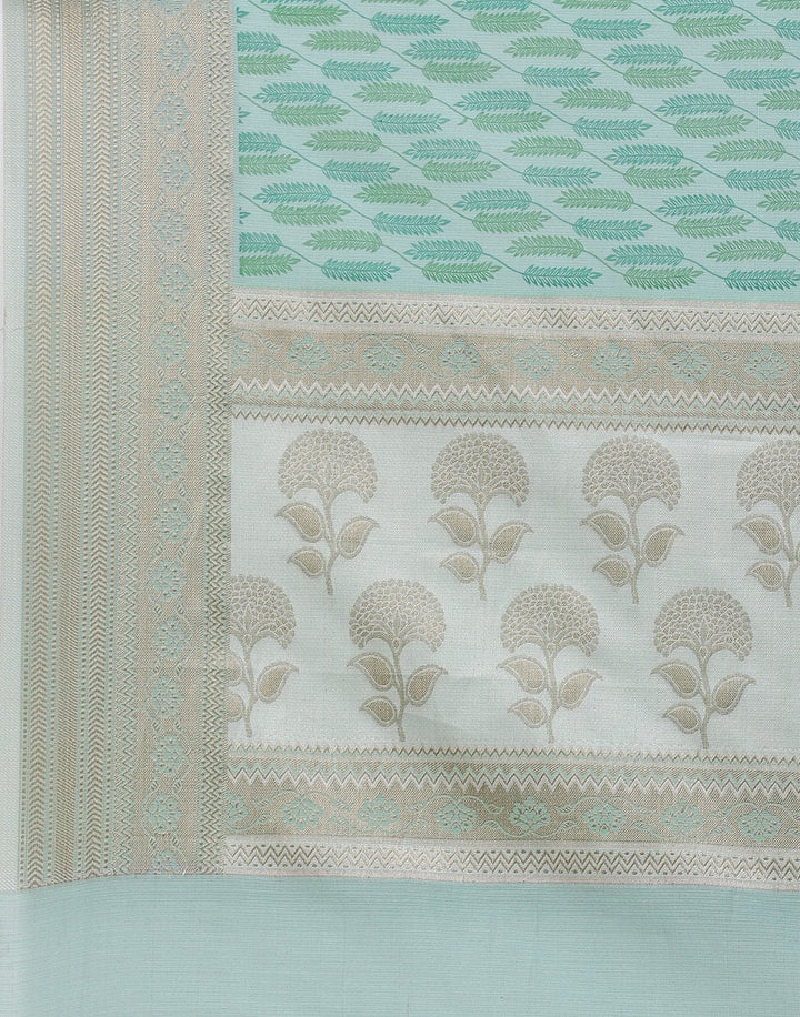 Cotton Printed Saree with Golden Zari Border