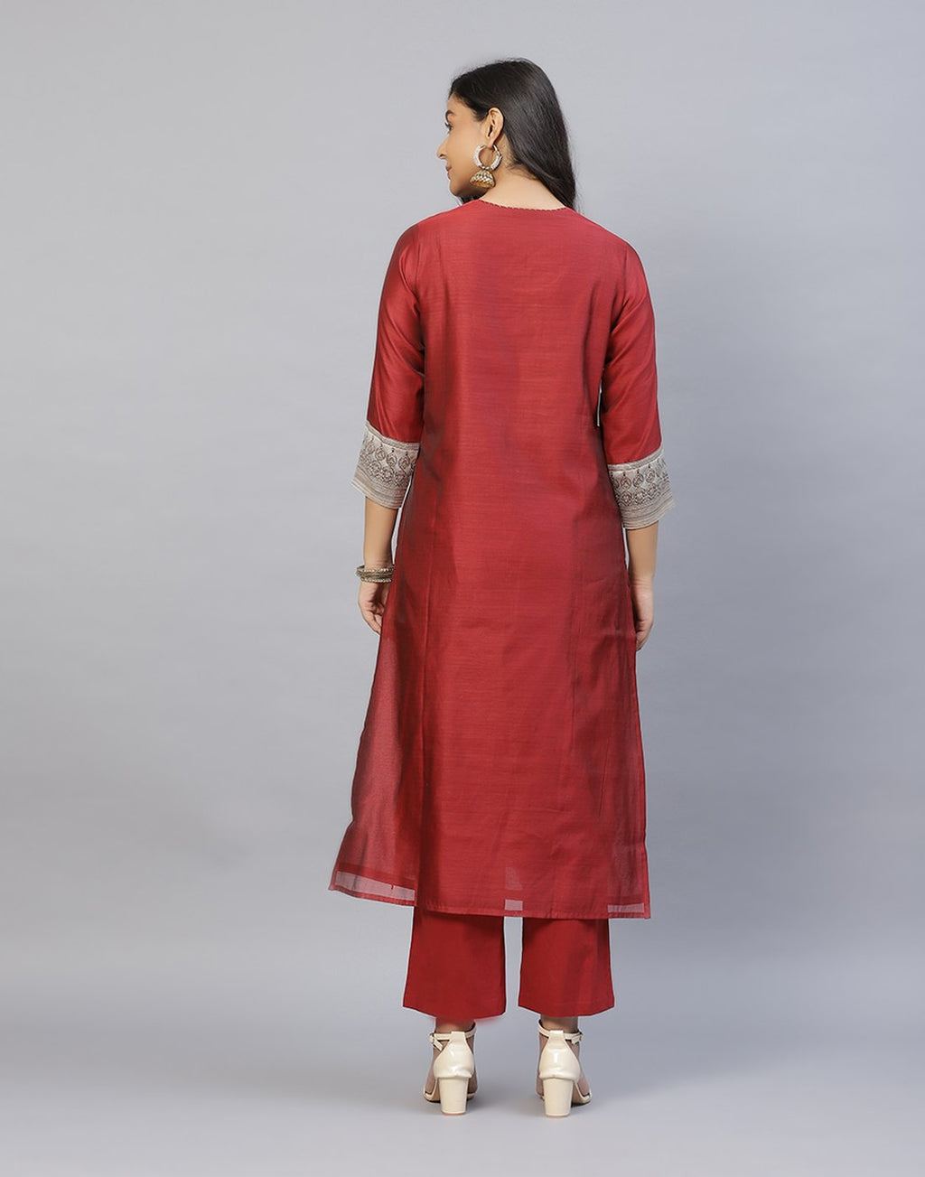 Chanderi Printed Kurti Pant Set