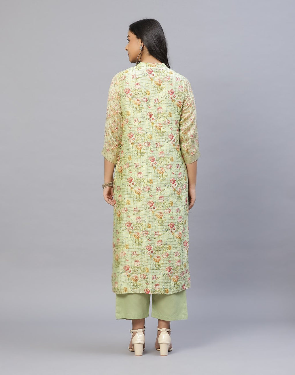 Chanderi Printed Kurti Pant Set