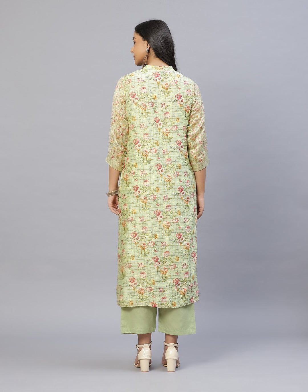 Chanderi Printed Kurti Pant Set
