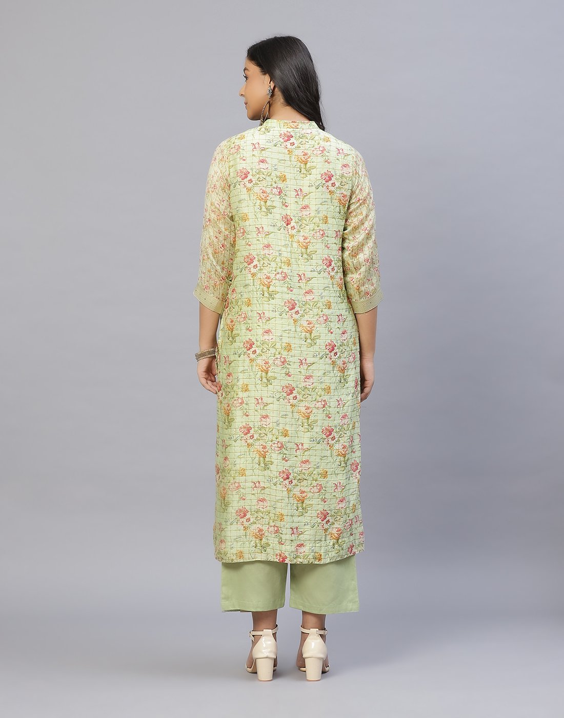 Chanderi Printed Kurti Pant Set