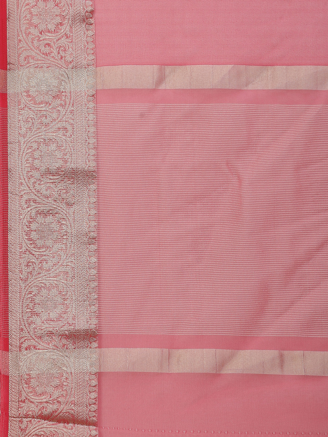 Zari Border Organza Plain Saree