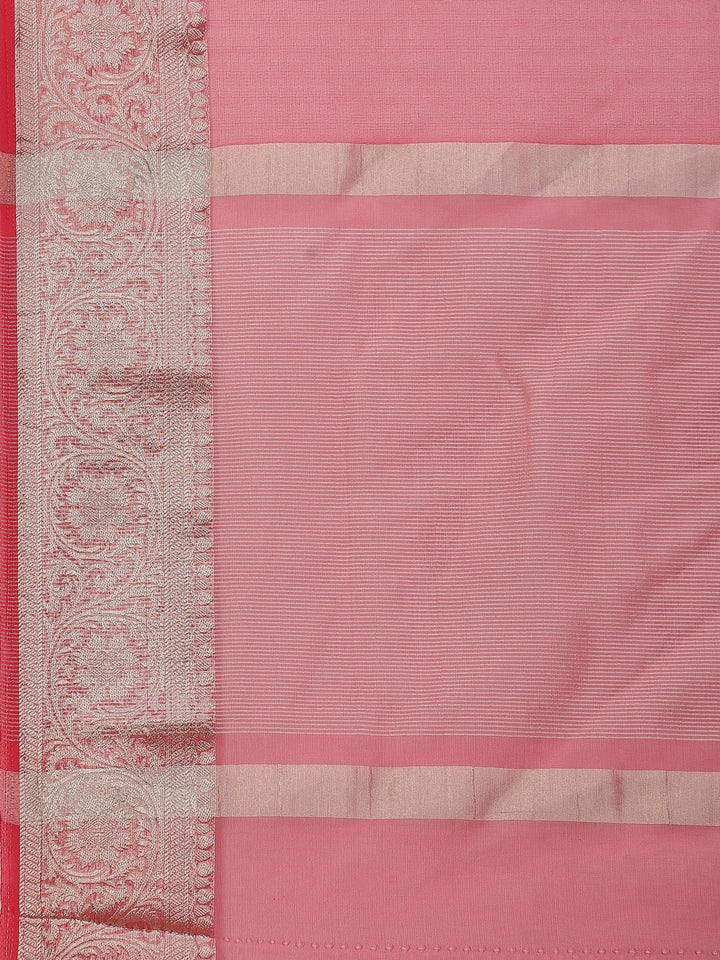 Zari Border Organza Plain Saree