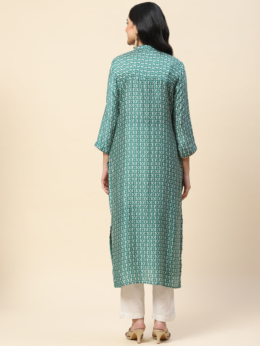 Printed With Yoke Embroidered Muslin Kurta