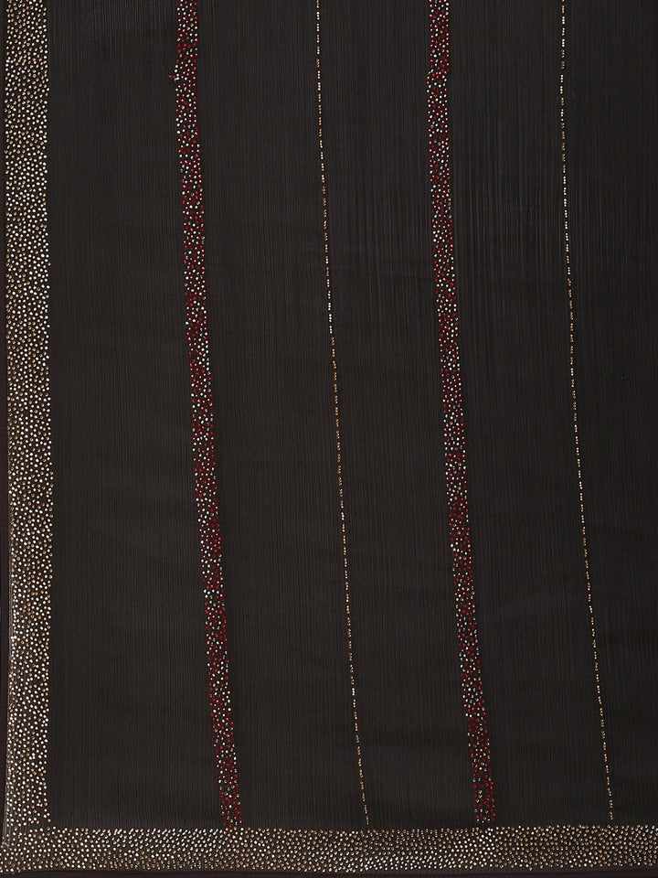 Stone Embroidered Chiffon Saree
