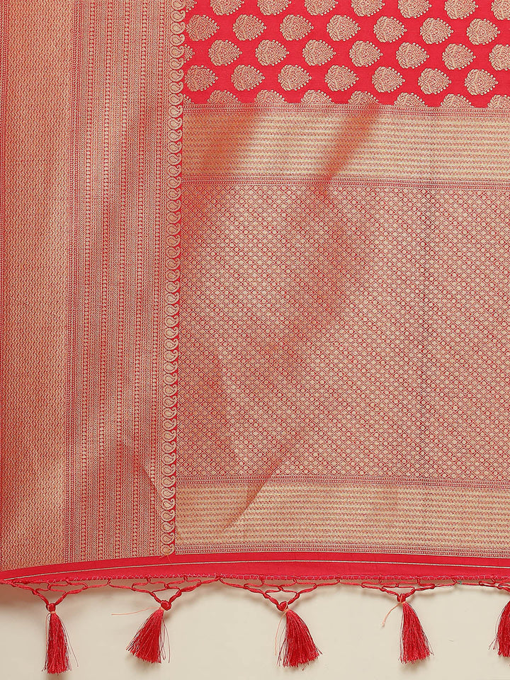 Zari Booti Border Woven Art Handloom Saree