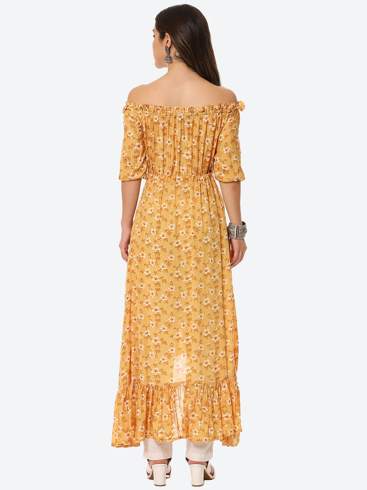Floral Printed Muslin Kurta