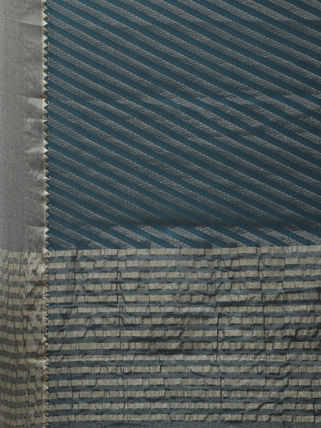 Striped Brocade Georgette Plain Saree