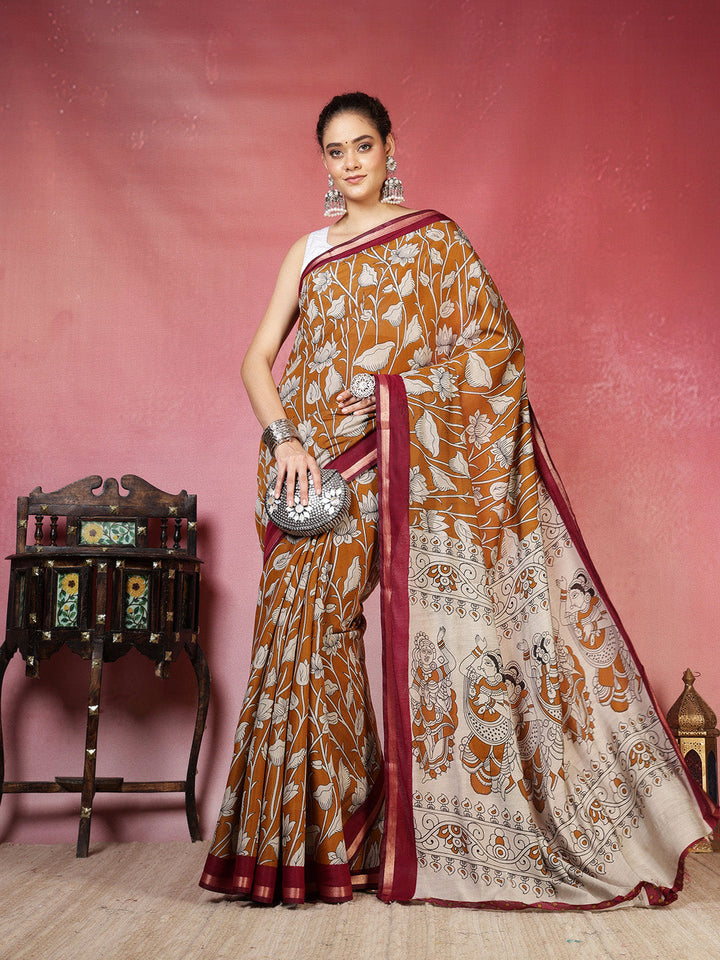 Floral Printed Art Silk Saree