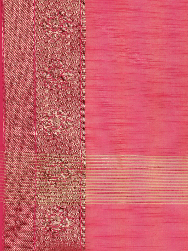 Plain Zari Border Cotton Woven Saree