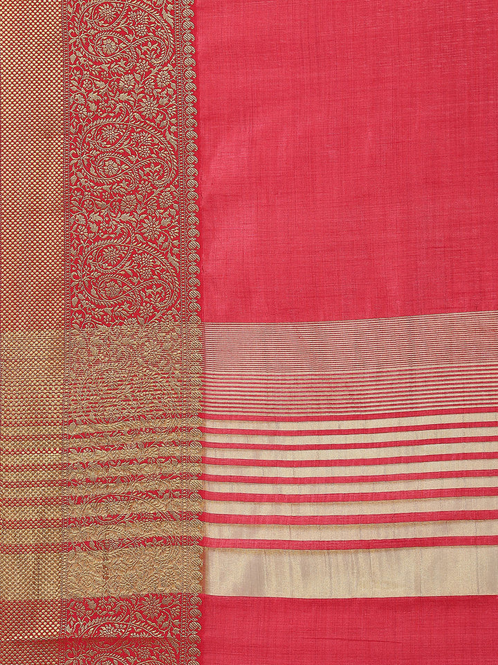 Zari Border Woven Art Handloom Saree