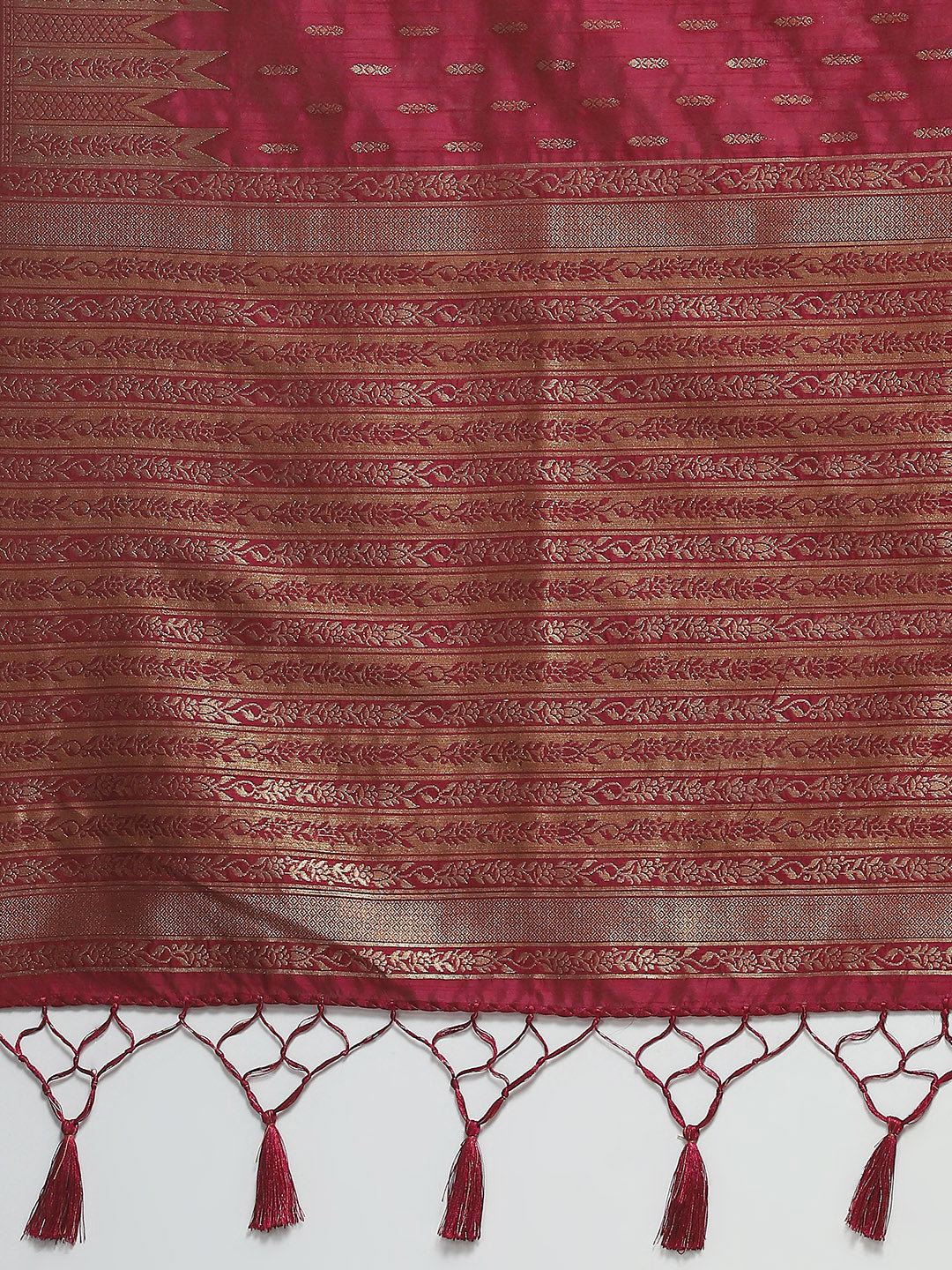 Zari Border Booti Woven Handloom Saree