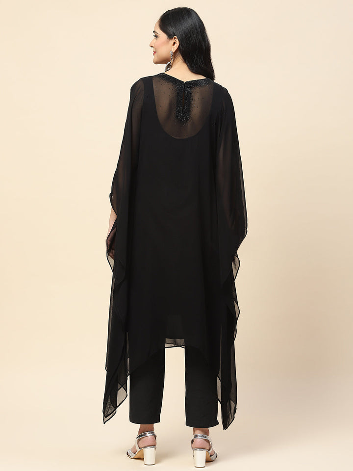 Stone Work Georgette Kaftan Kurta With Inner