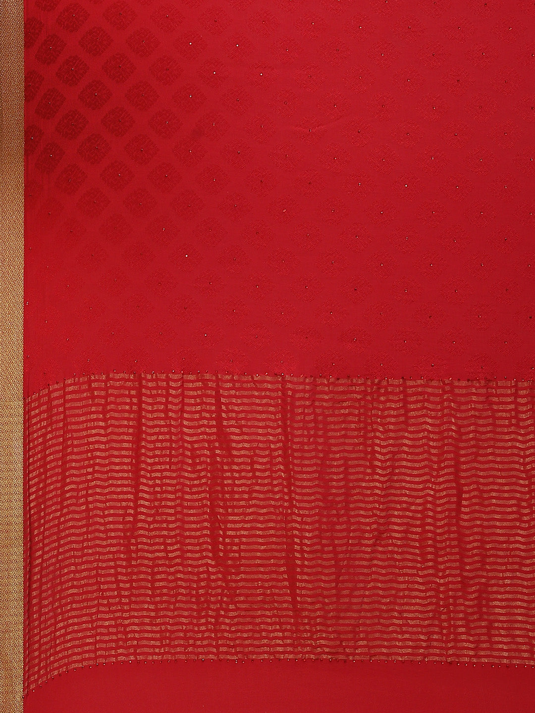 Piping Plain Crepe Plain Saree