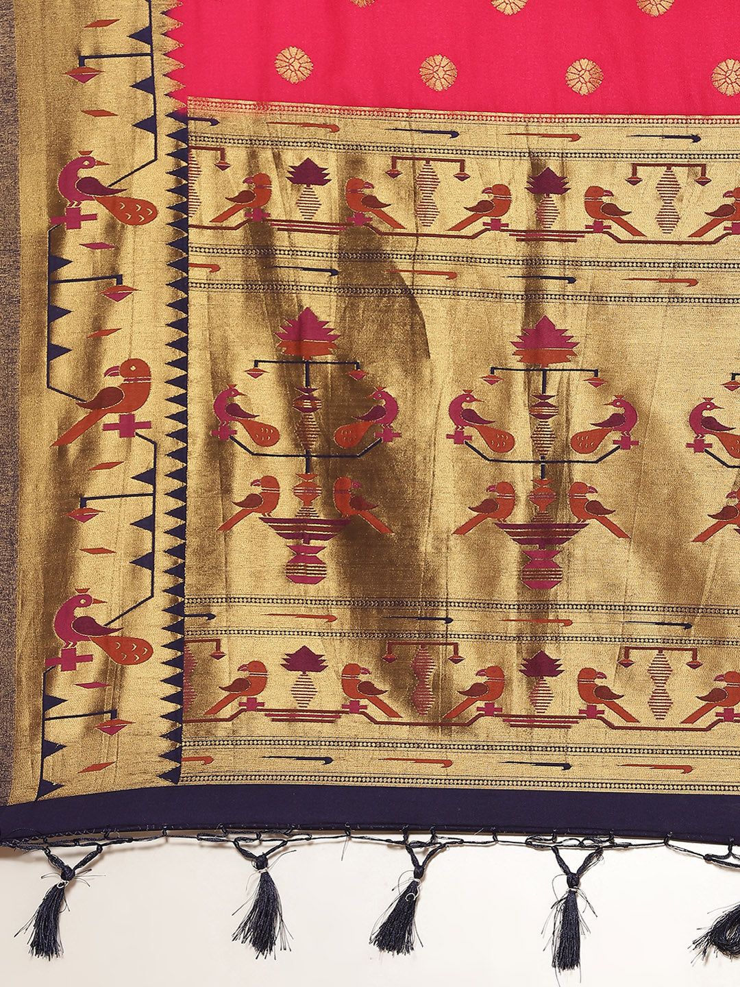 Paithani Silk Saree With Contrast Blouse