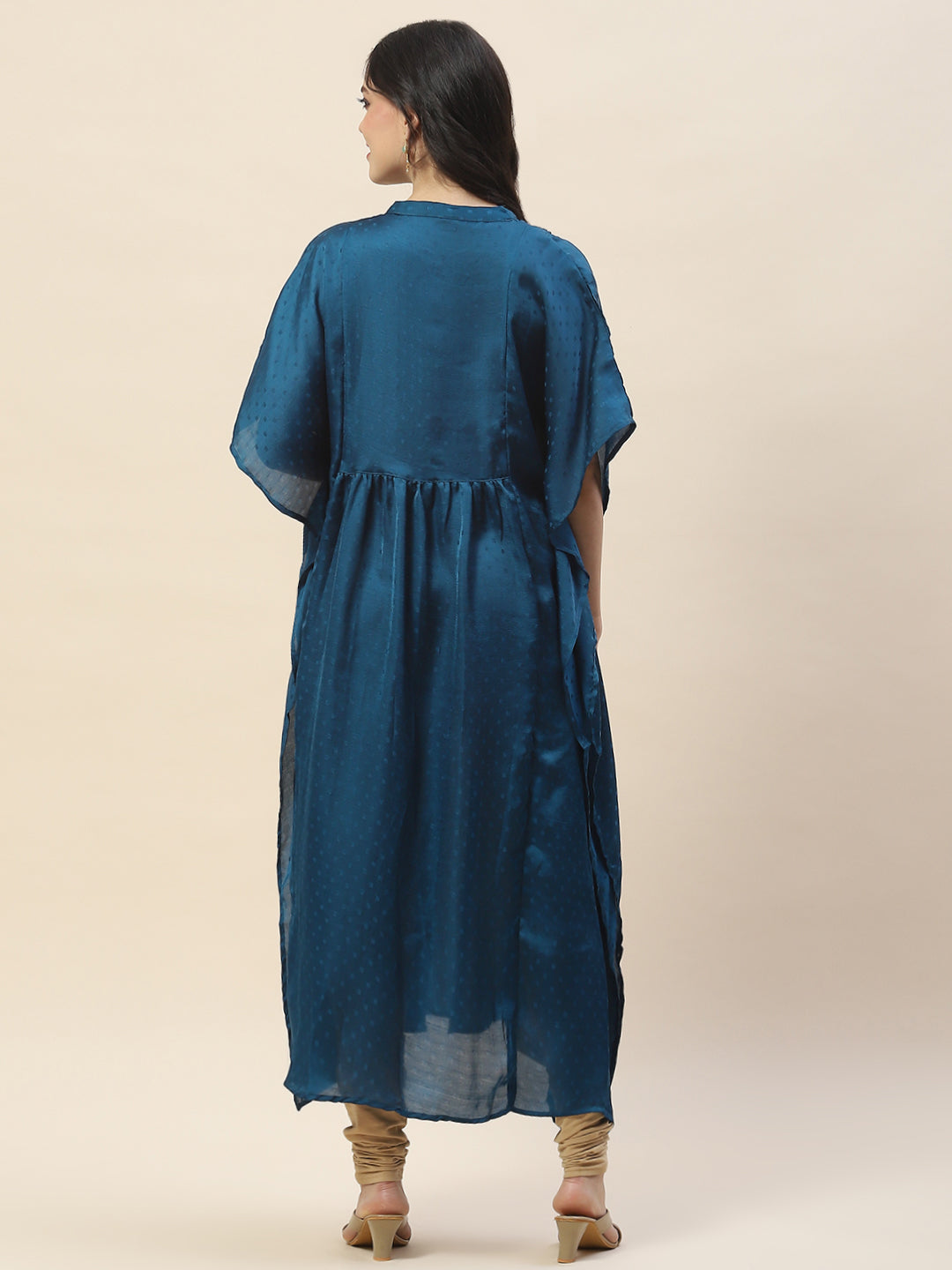 Neck Embroidered Cotton Kaftan Kurta