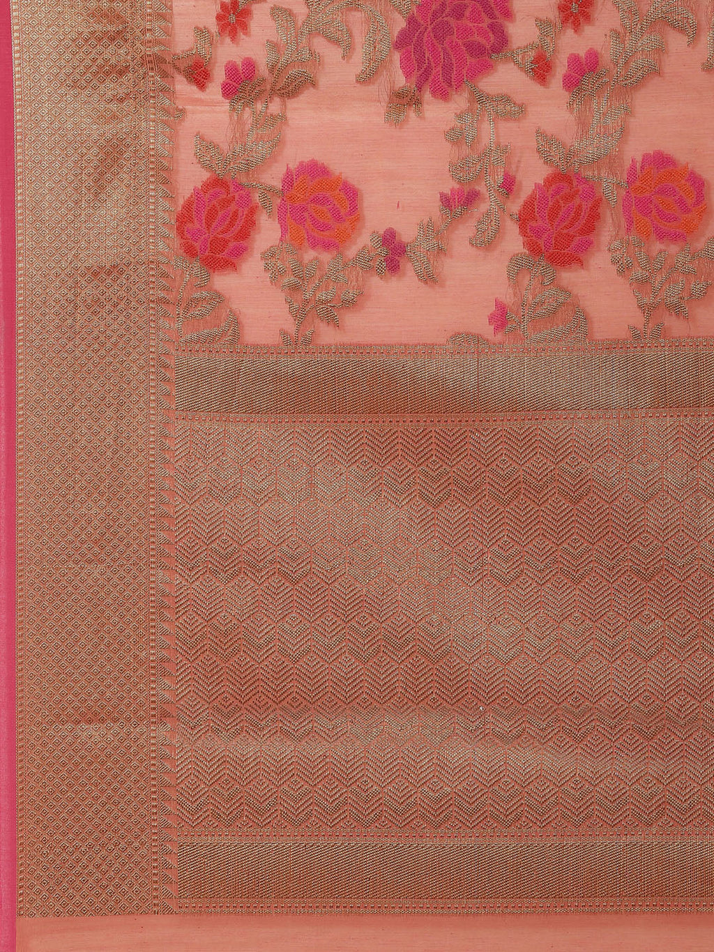 Floral Zari Jaal Cotton Woven Saree