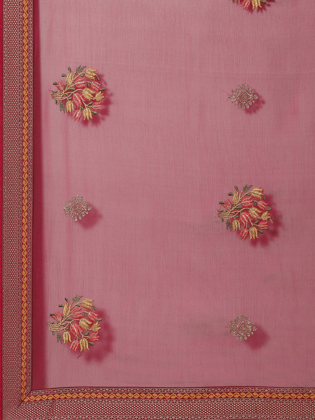 Resham Booti Chiffon Printed Saree