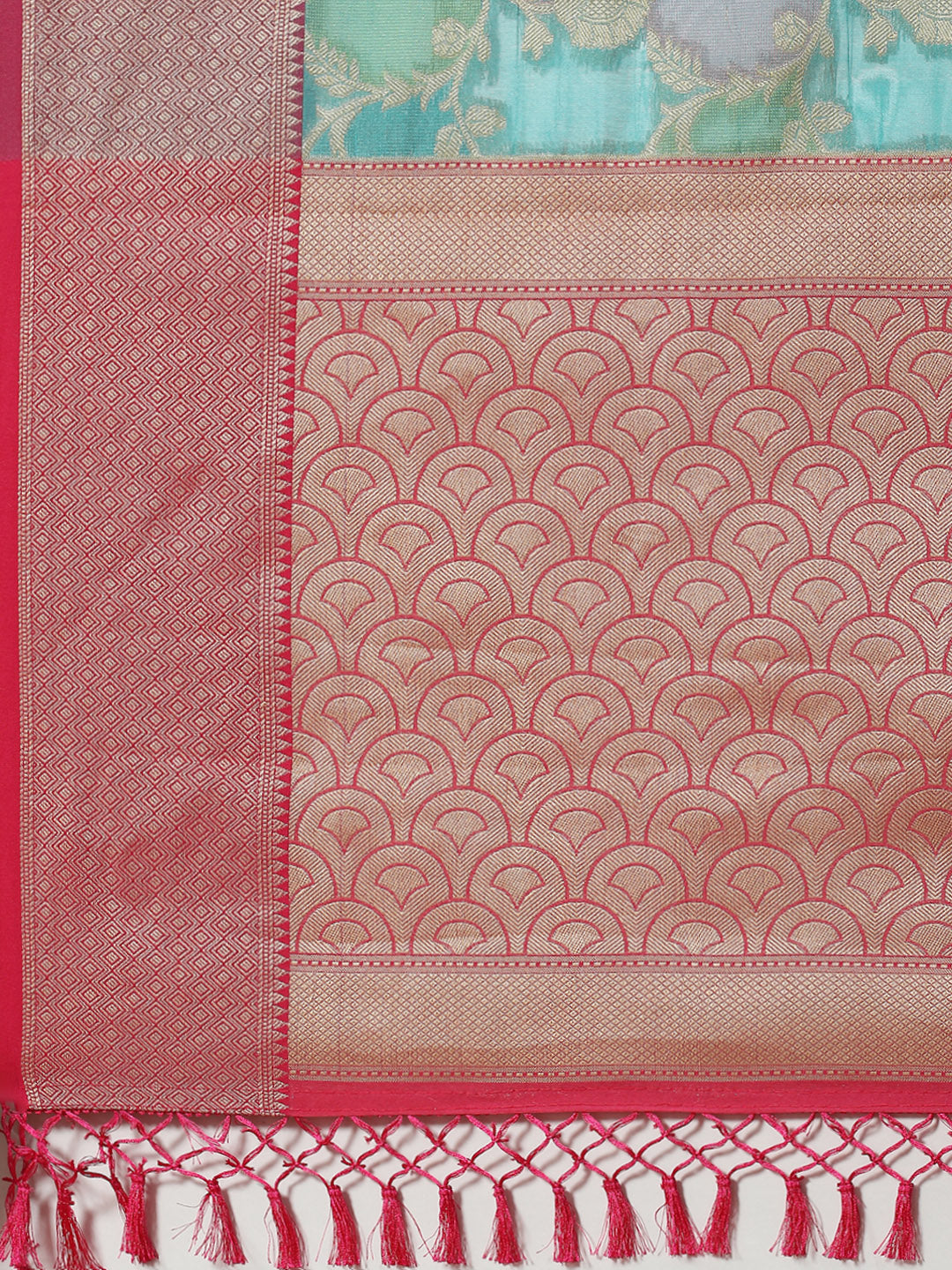 Floral Zari Jaal Cotton Woven Saree