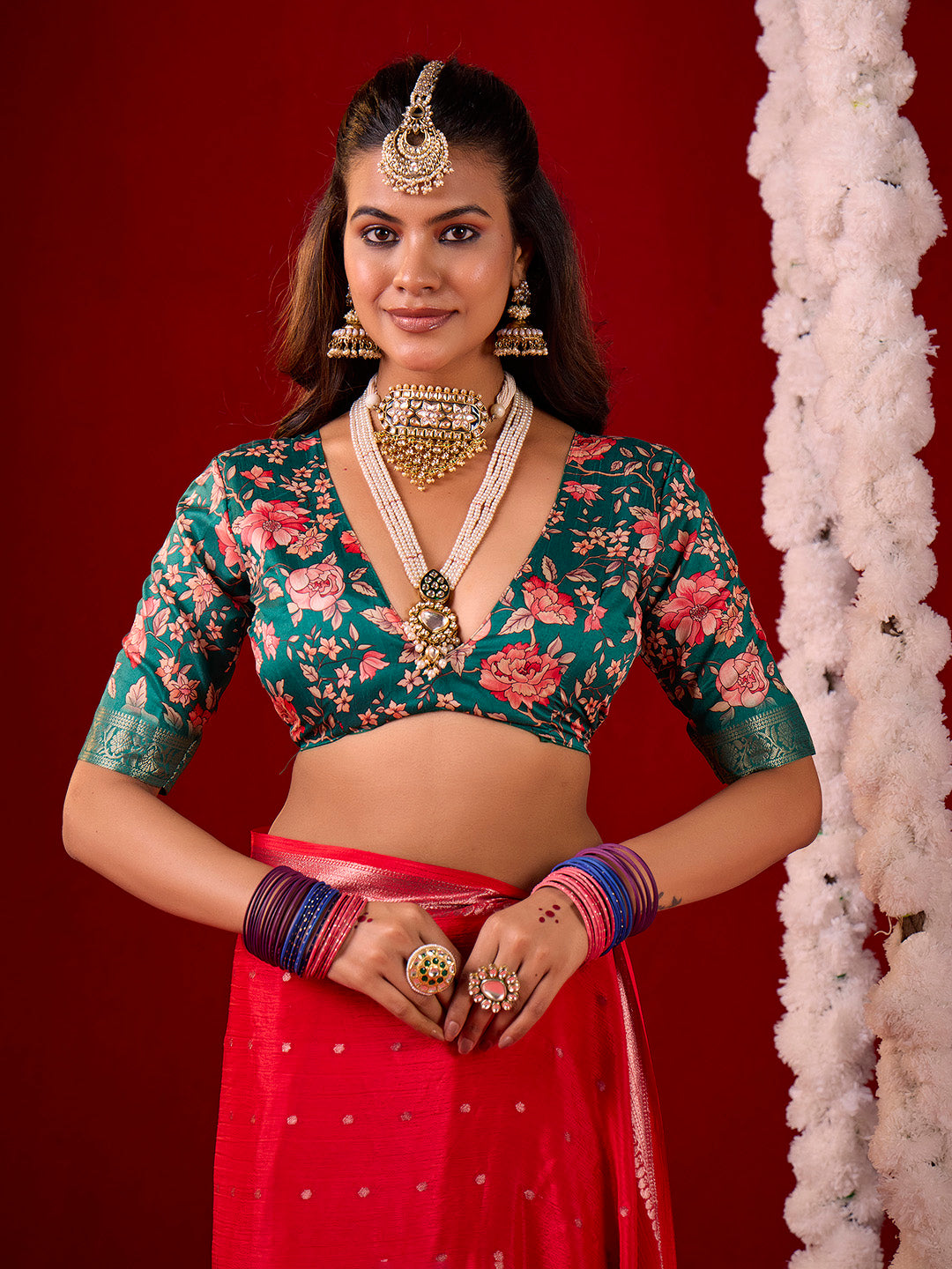 Plain Crepe Saree