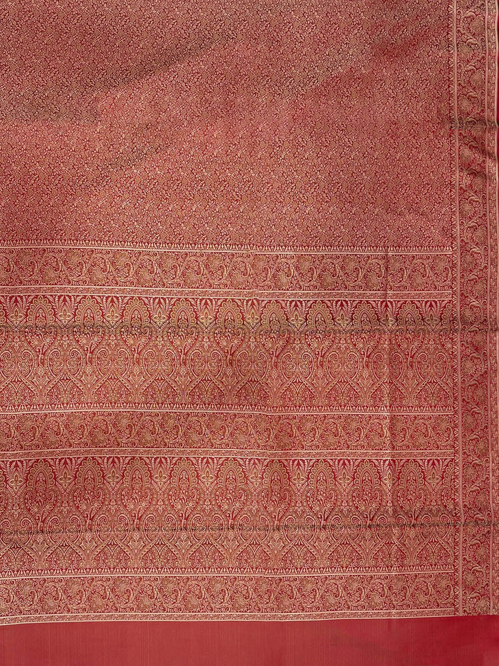 Maroon Woven Design Satan Resham Banarasi Saree