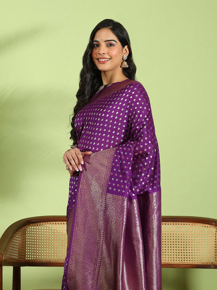 Plain Crepe Saree