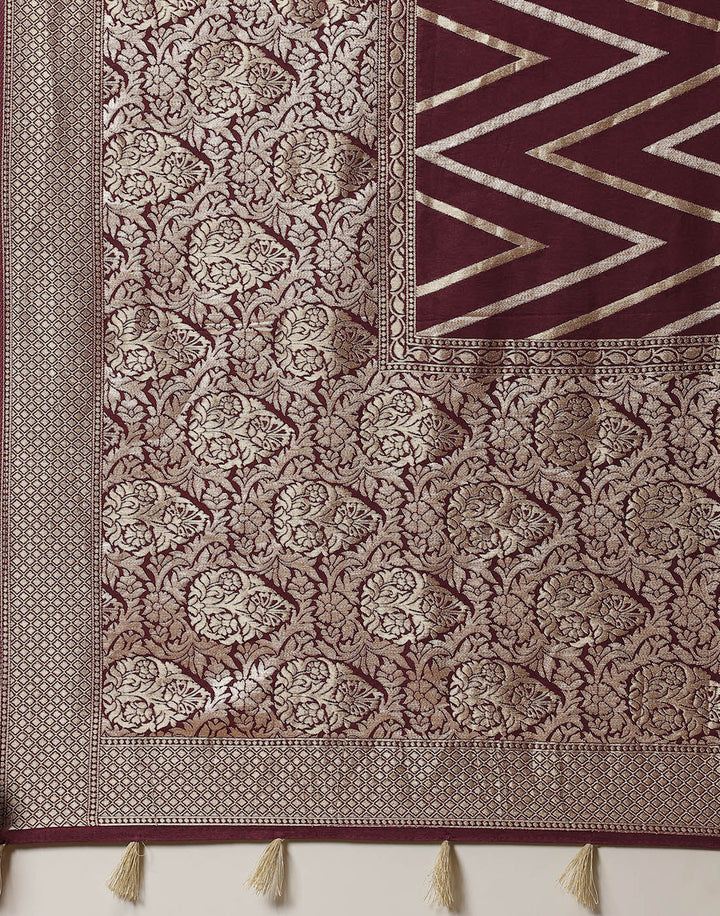 Zari Jaal Banarsi Plain Saree