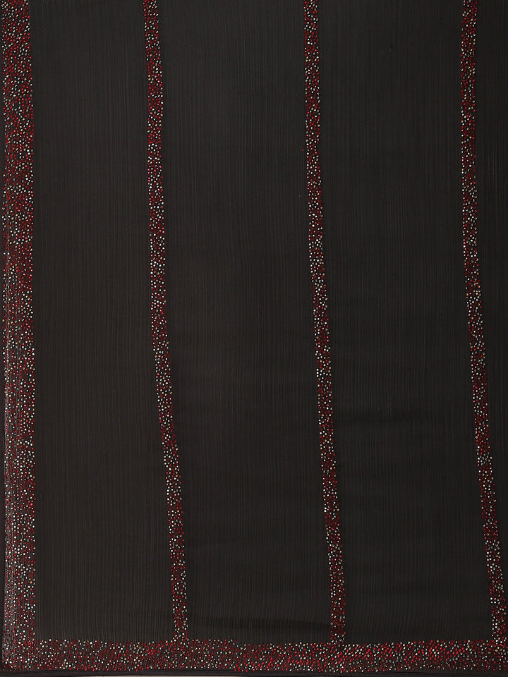 Stone Embroidered Chiffon Saree