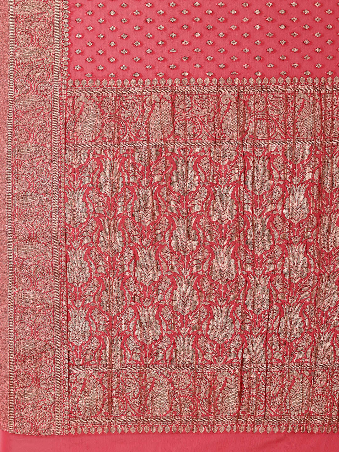 Zari Border Plain Crepe Saree