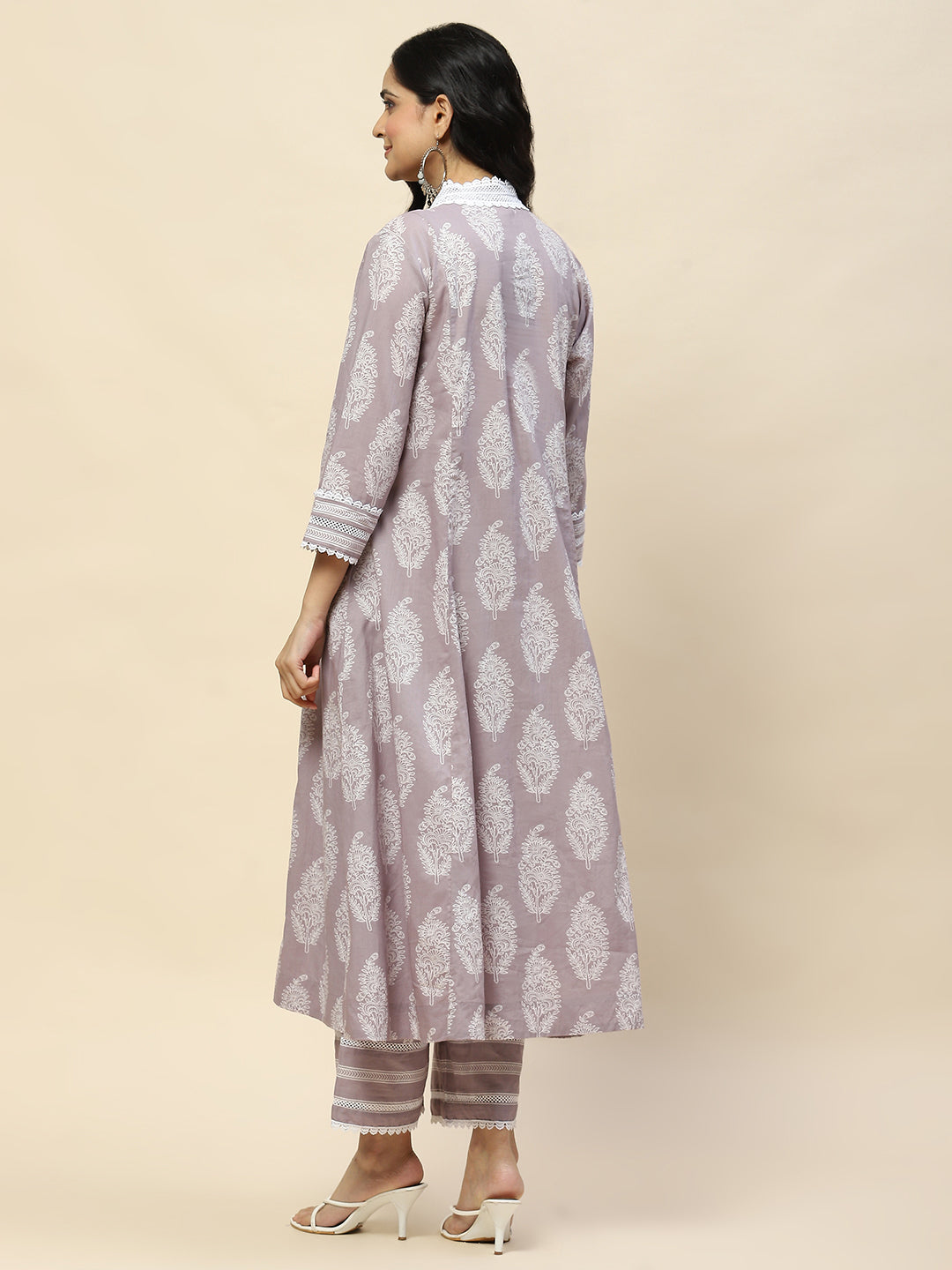 Printed Cotton Kurta With Pants