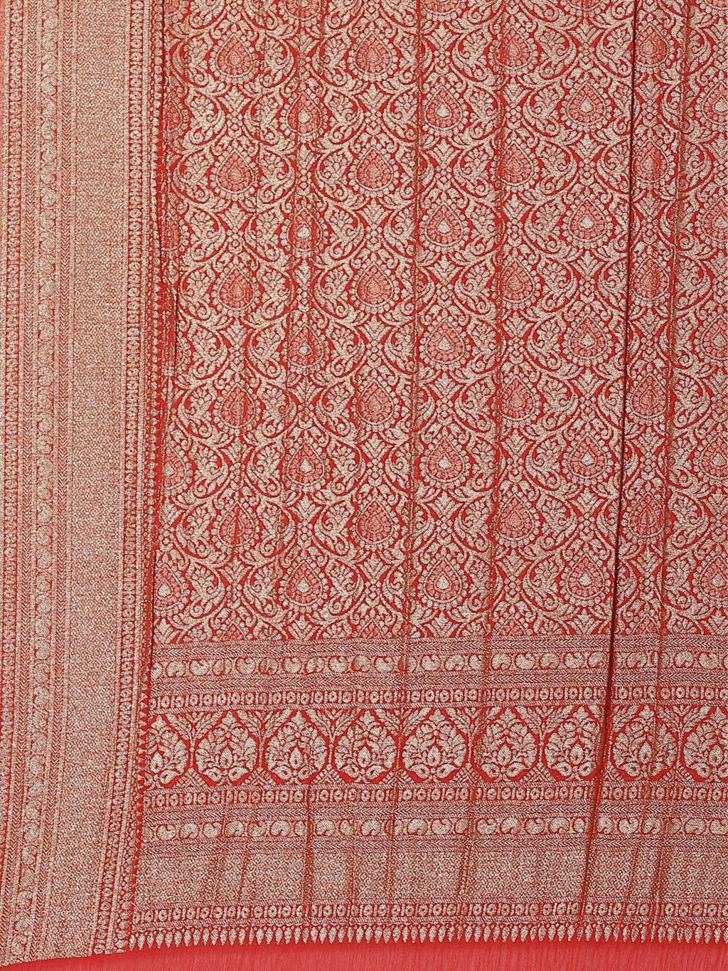 Floral Zari Jaal Georgette Plain Saree