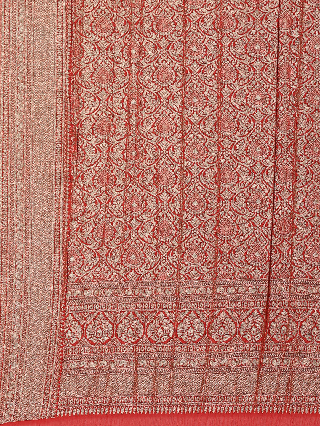 Floral Zari Jaal Georgette Plain Saree
