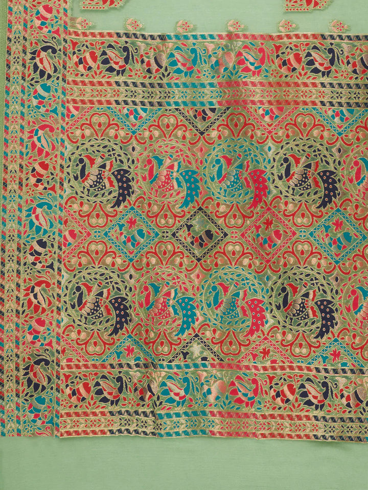 Zari Border Booti Handloom Woven Saree
