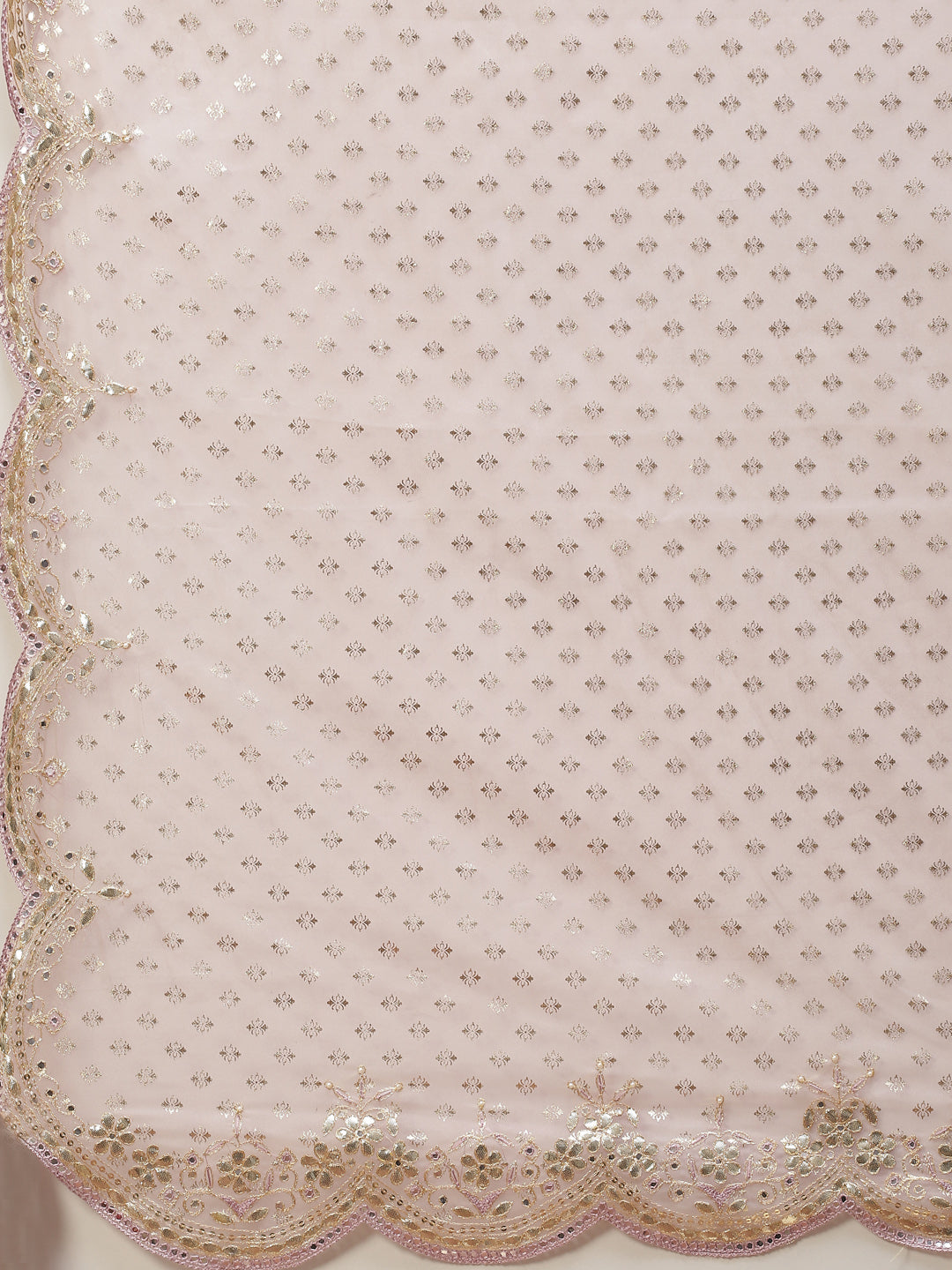 Mirror Work Embroidered Organza Saree