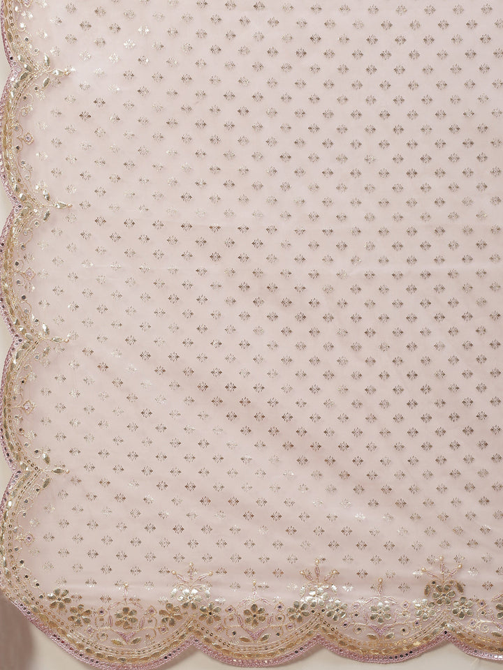 Mirror Work Embroidered Organza Saree