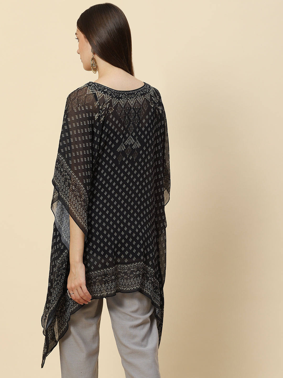 Digital Printed Georgette Kaftan Kurta
