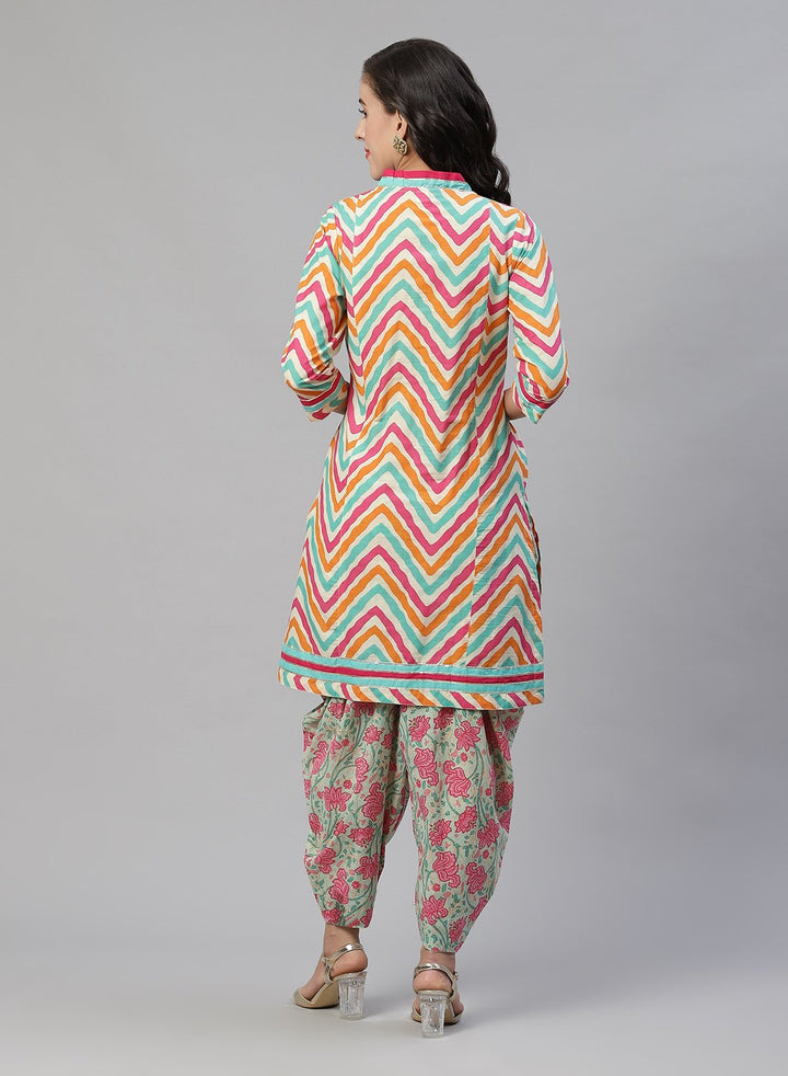 Printed Cotton Kurti With Dhoti Pant