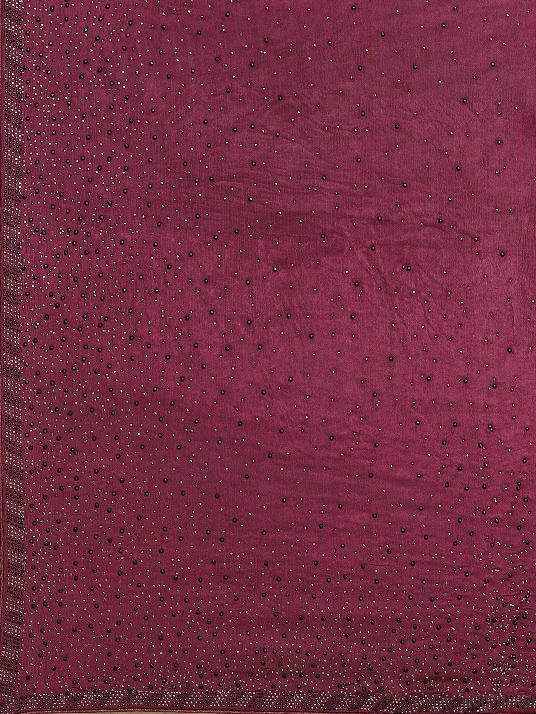 Stone Work Pure Crepe Embroided Saree