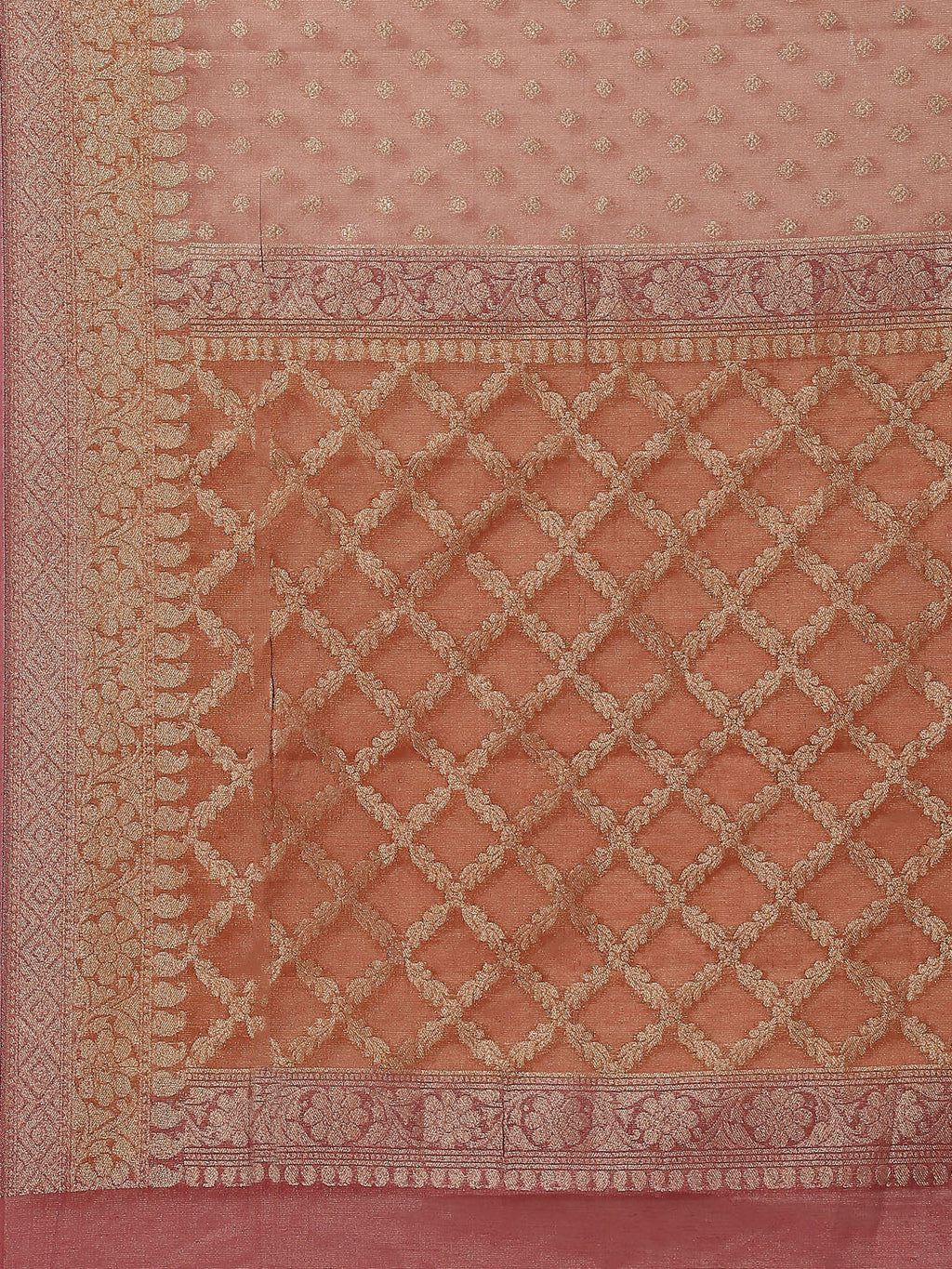 Zari Border Booti Cotton Woven Saree