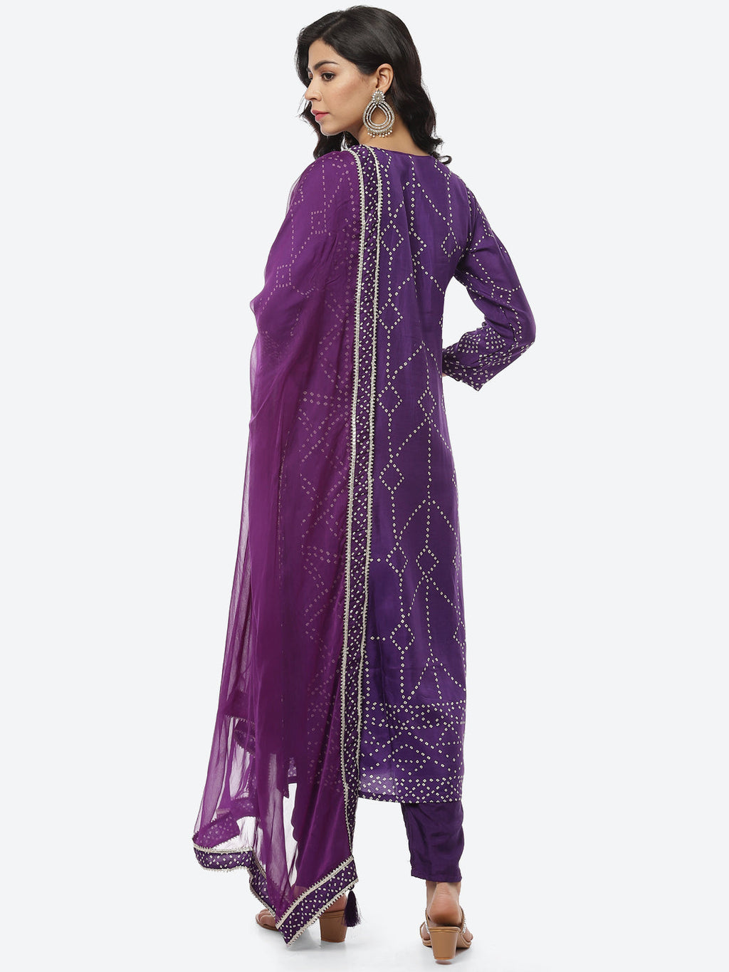 Gota Work Art Handloom Stitched Salwar Kameez With Chiffon Dupatta