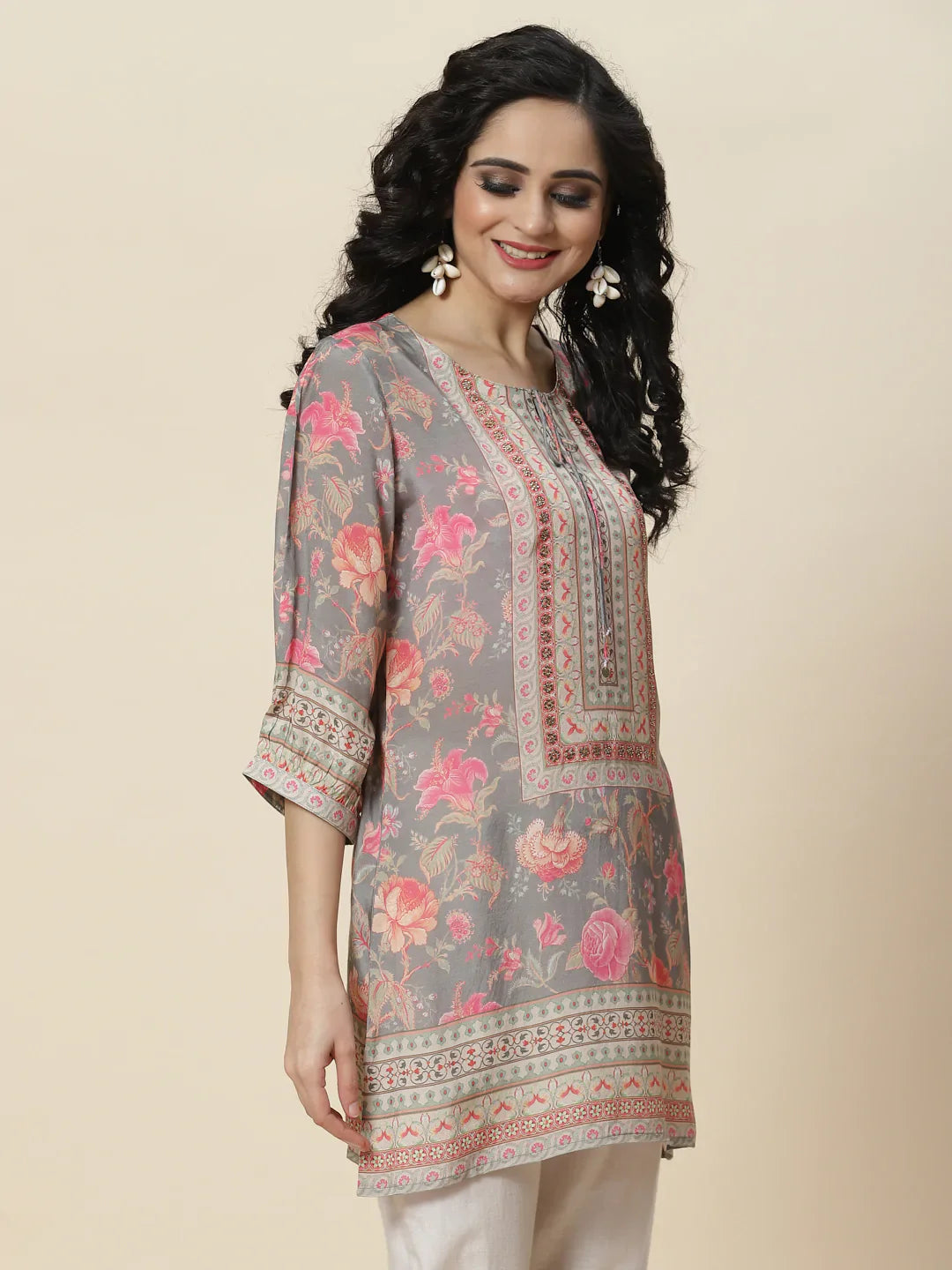 Floral Digital Printed Crepe Kurti