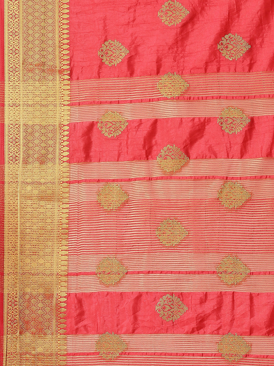 Zari Border Booti Art Handloom Woven Saree