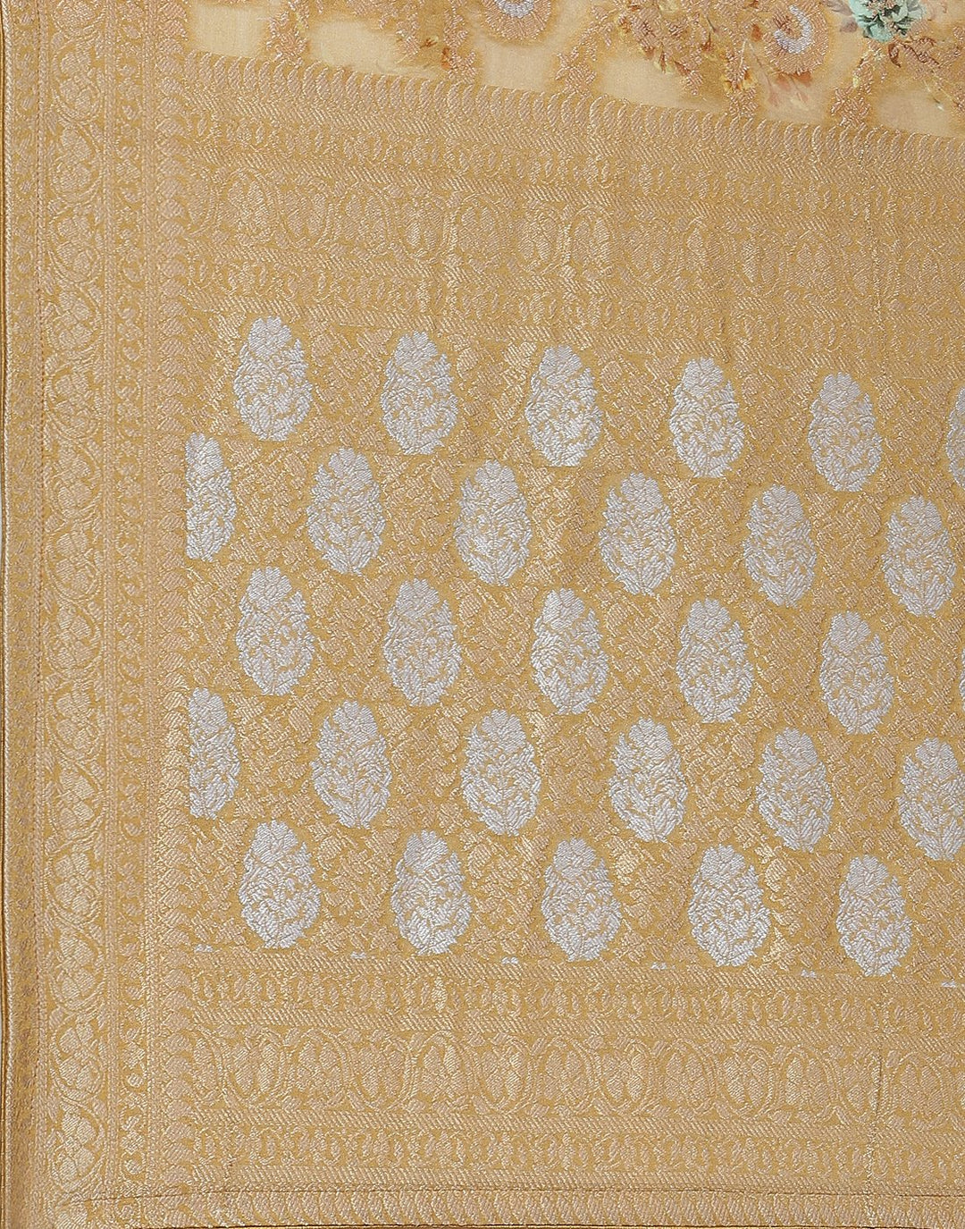 Beautiful Zari Jaal Printed Banarasi Khaddi