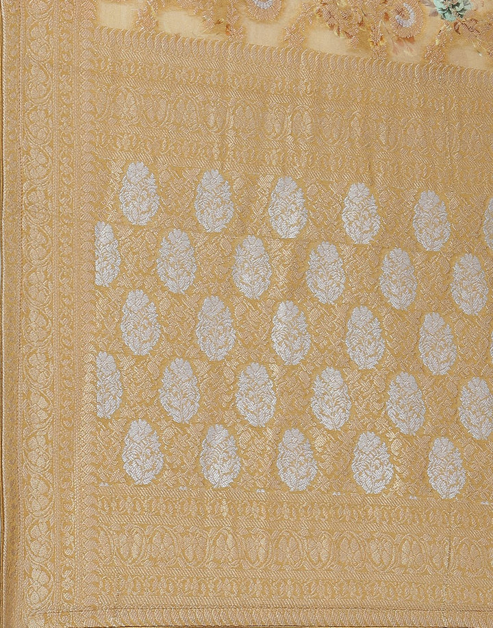 Beautiful Zari Jaal Printed Banarasi Khaddi