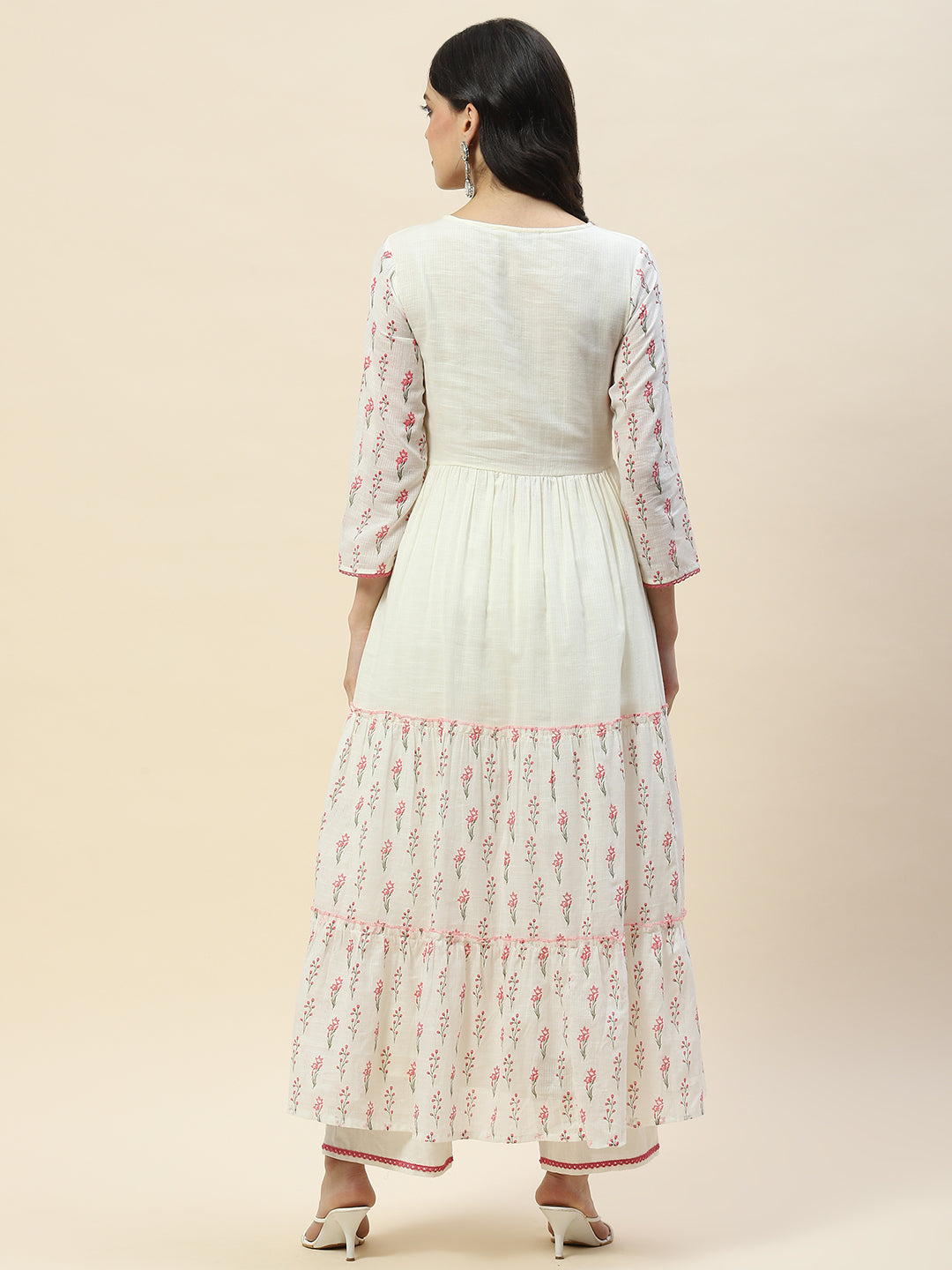Yoke Embroidered Cotton Anarkali Kurta