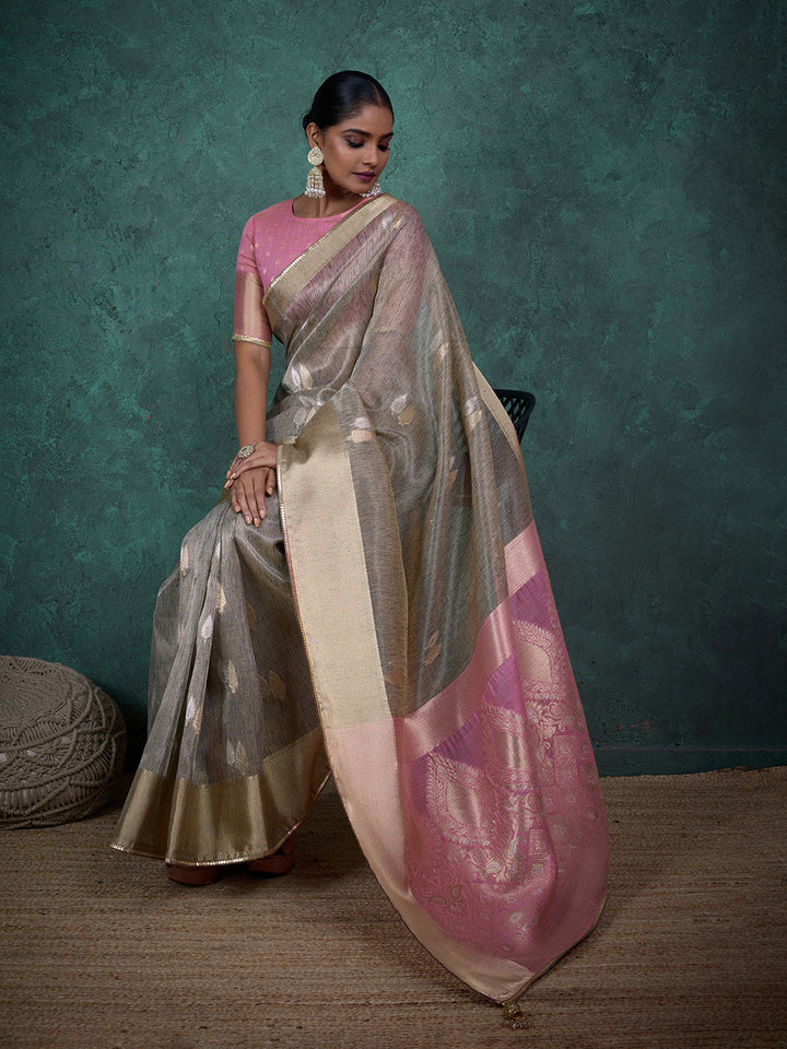 Woven Design Linen Blend Saree