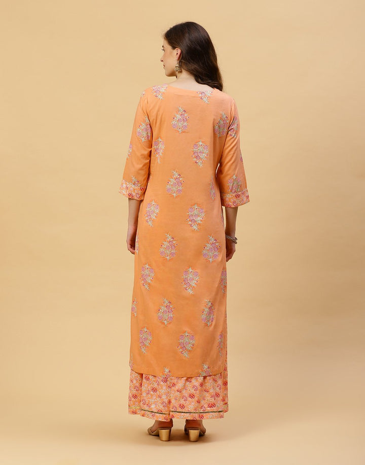 Printed Cotton Kurti With Plazzo