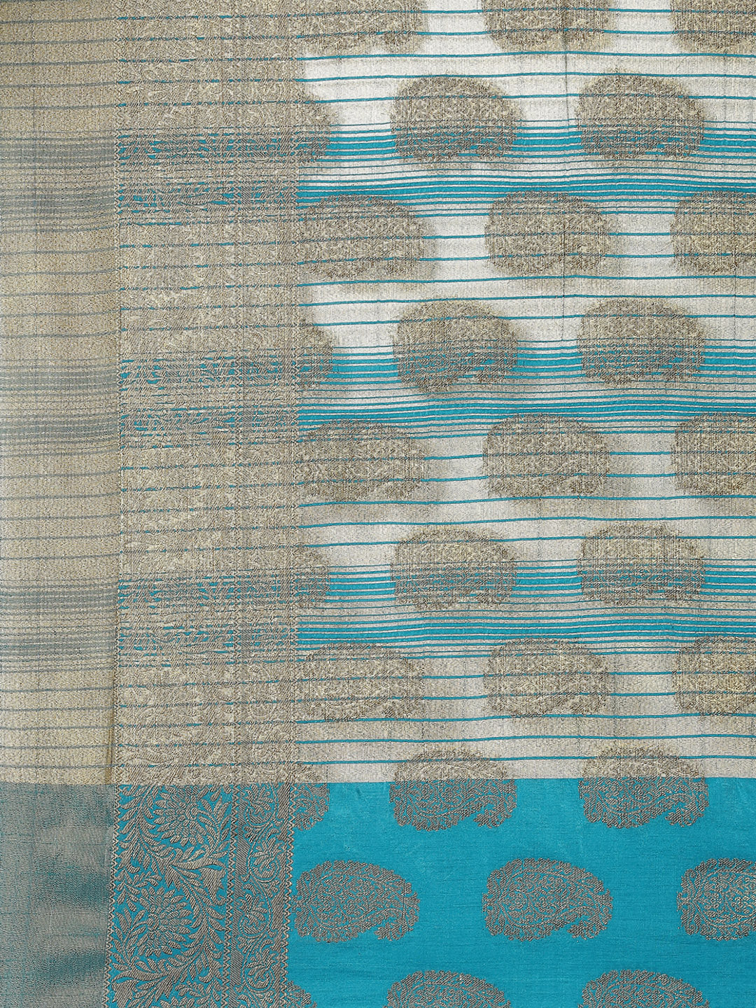 Zari Border Booti Art Handloom Woven Saree