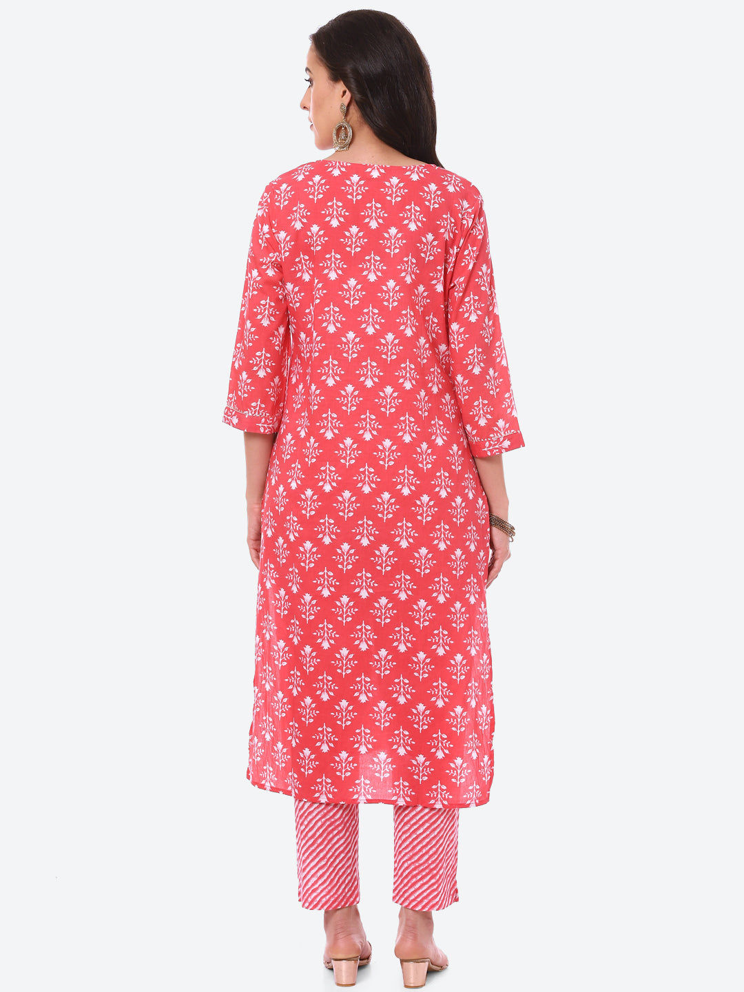 Sequence Work Printed Cotton Kurta With Pant